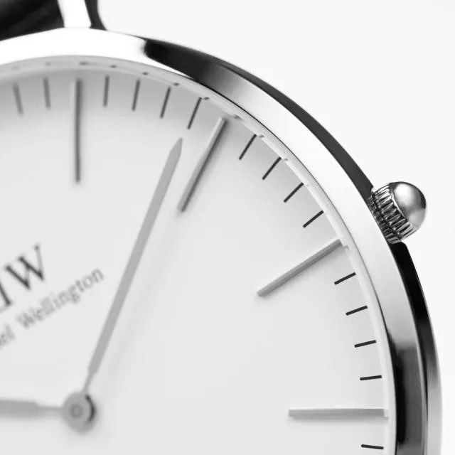 DW00100020 Daniel Wellington Sheffield Black Leather 40mm Sliver