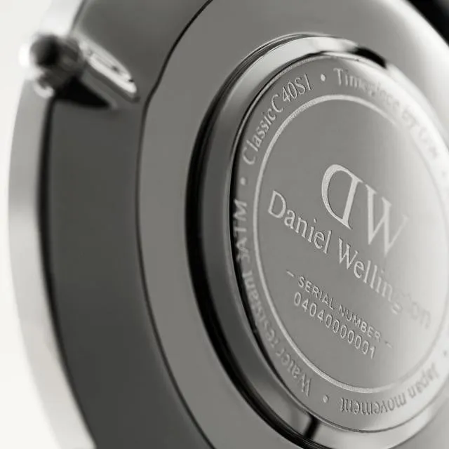 DW00100020 Daniel Wellington Sheffield Black Leather 40mm Sliver