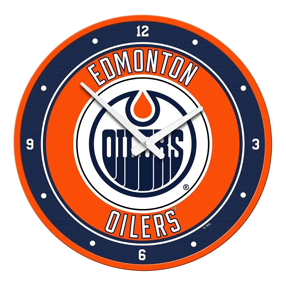 Edmonton Oilers: Modern Disc Wall Clock