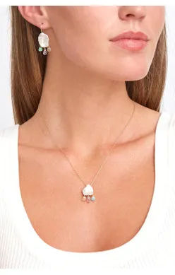 EG-5378 white pearl mix earrings