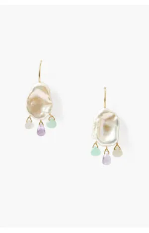EG-5378 white pearl mix earrings