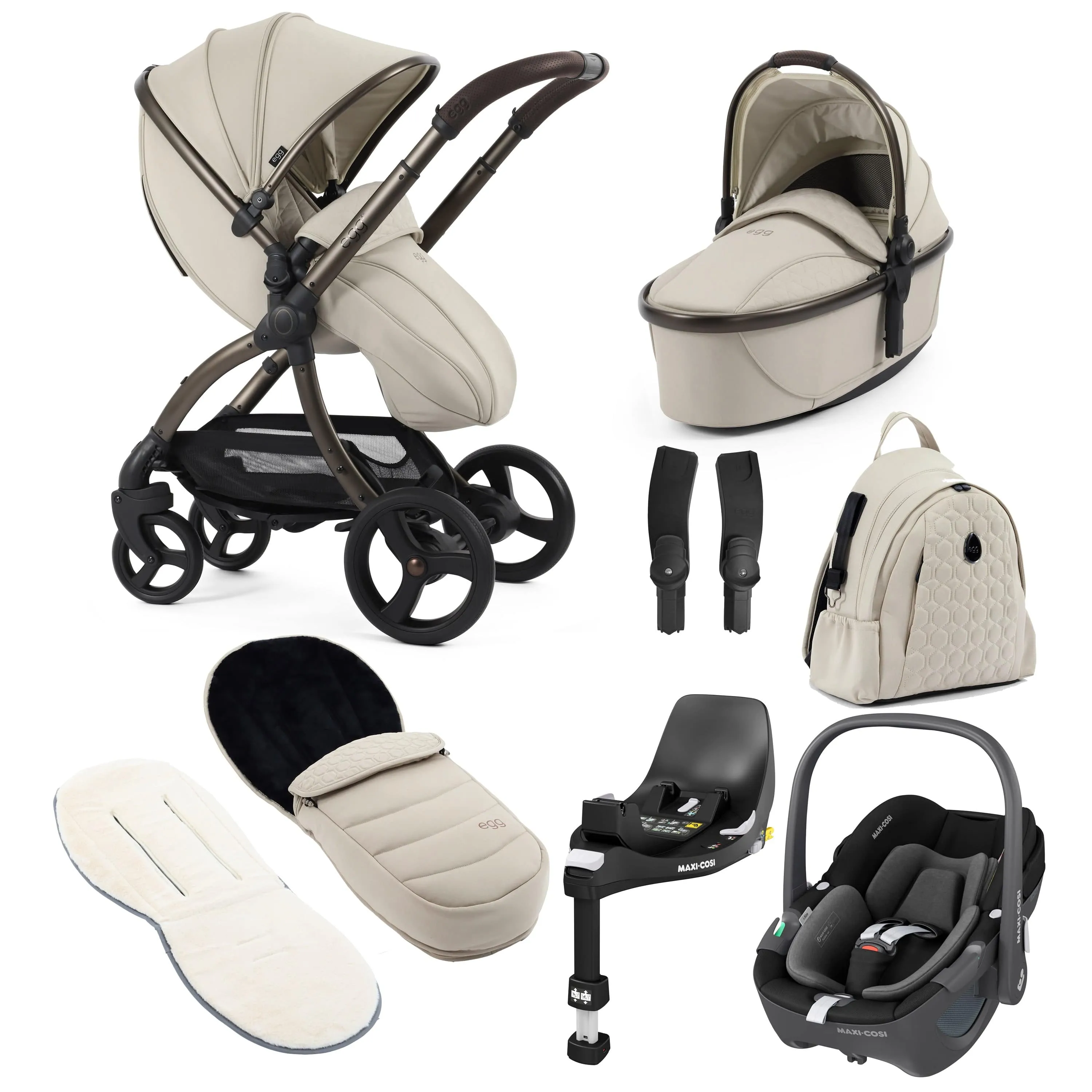 egg3 Luxury Maxi-Cosi Travel System Bundle in Cashmere