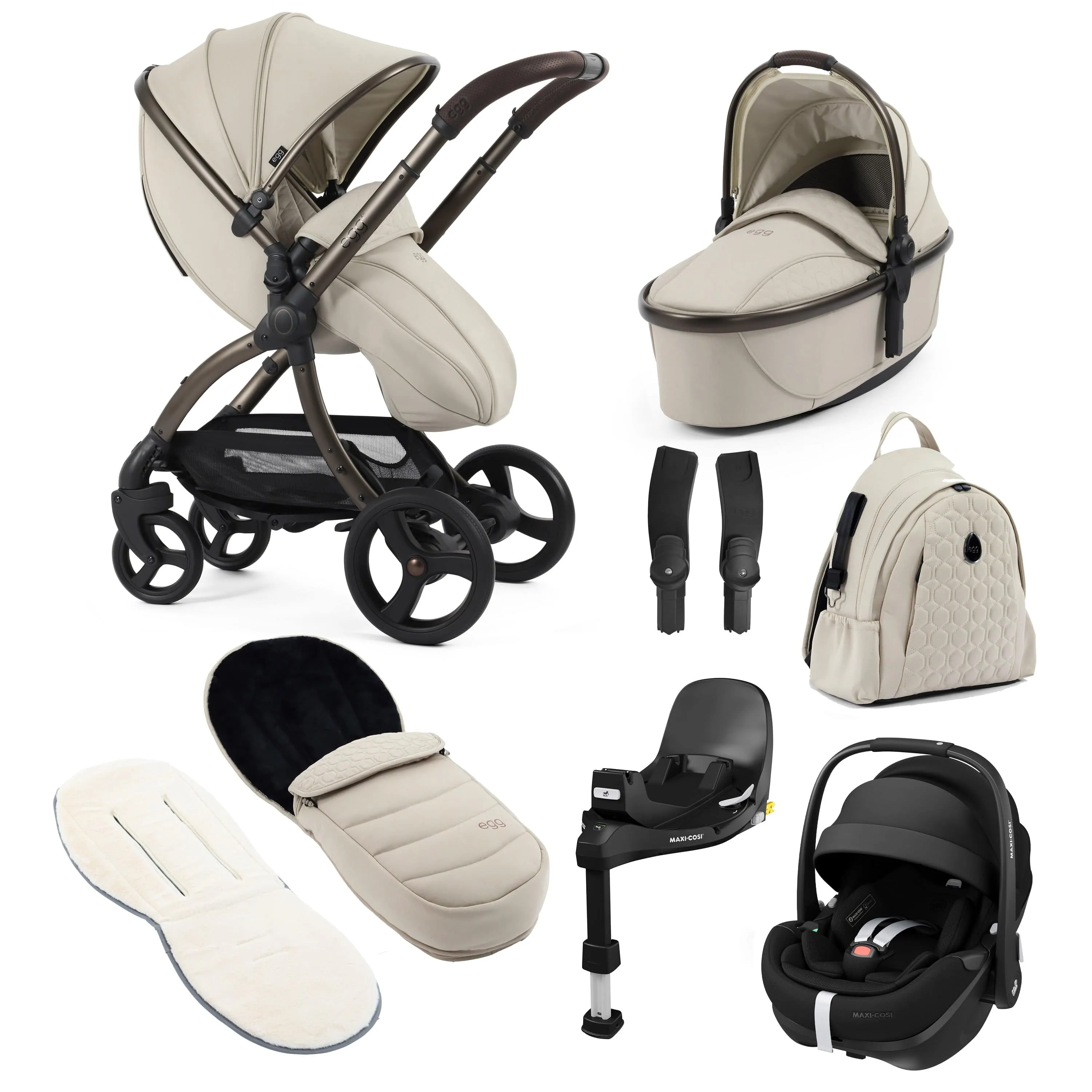 egg3 Luxury Maxi-Cosi Travel System Bundle in Cashmere