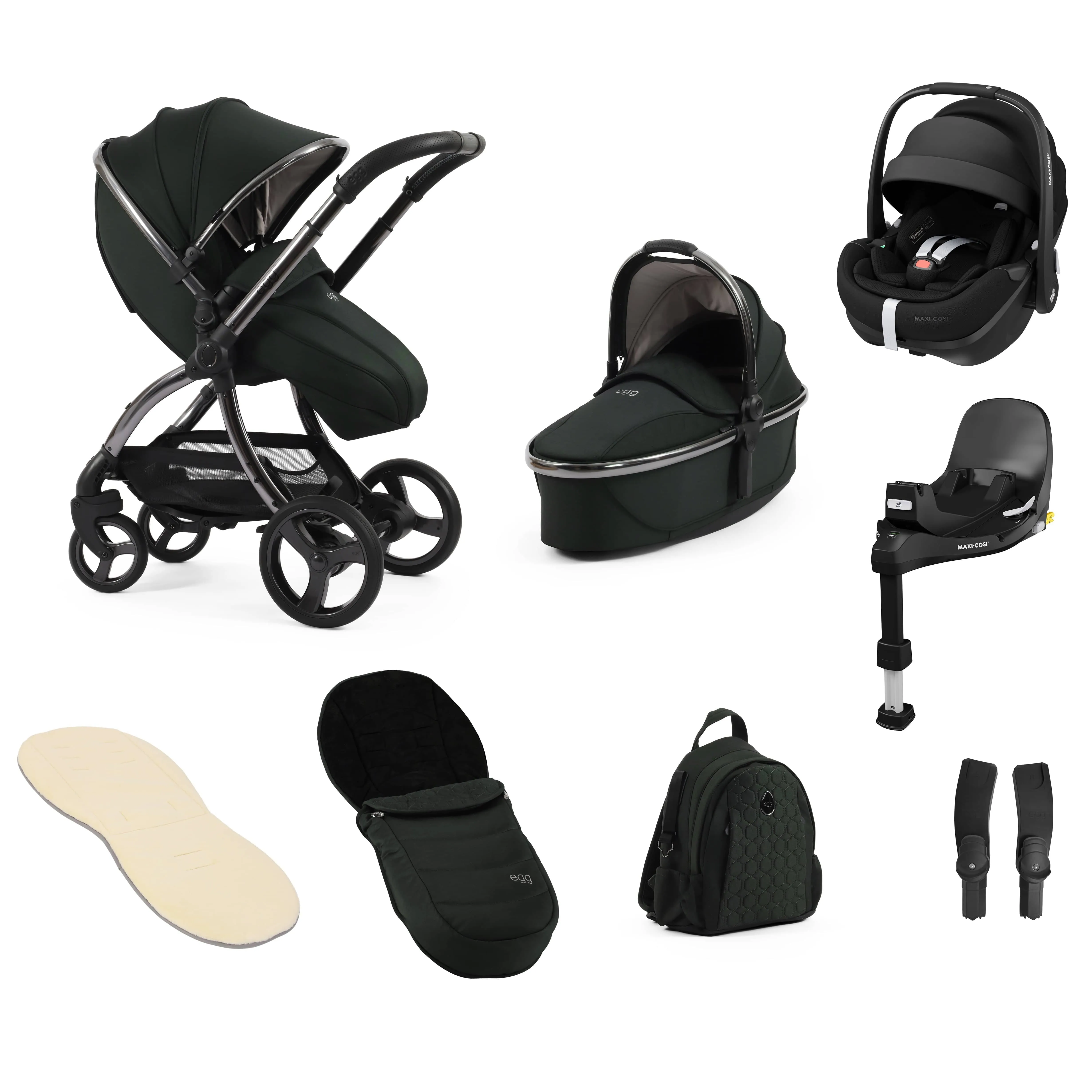 egg3 Luxury Travel System Bundle Black Olive
