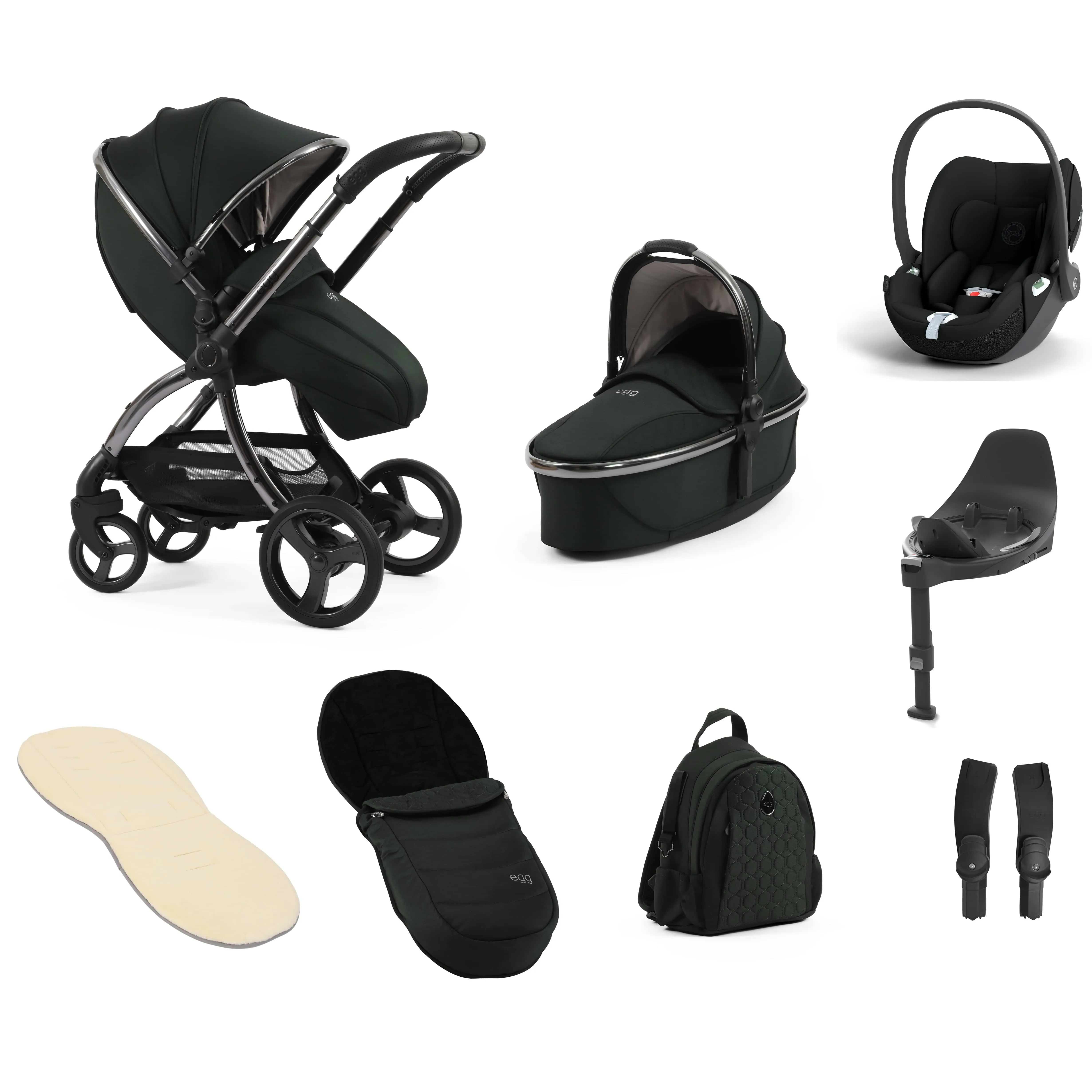 egg3 Luxury Travel System Bundle Black Olive
