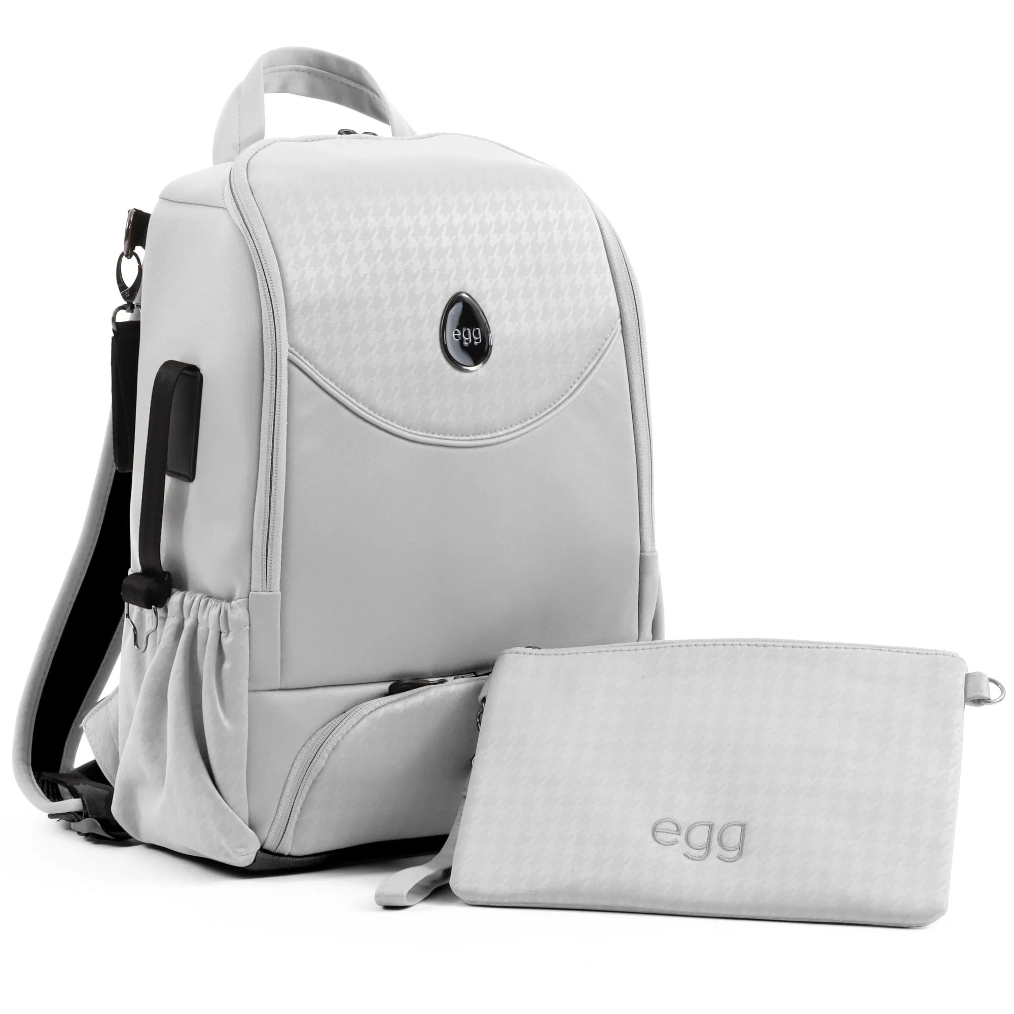 egg3 Luxury Travel System Bundle in Houndstooth Silver