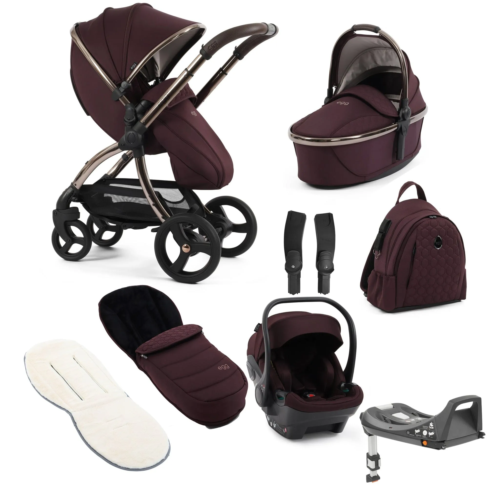 egg3 Luxury Travel System Bundle - Mulberry