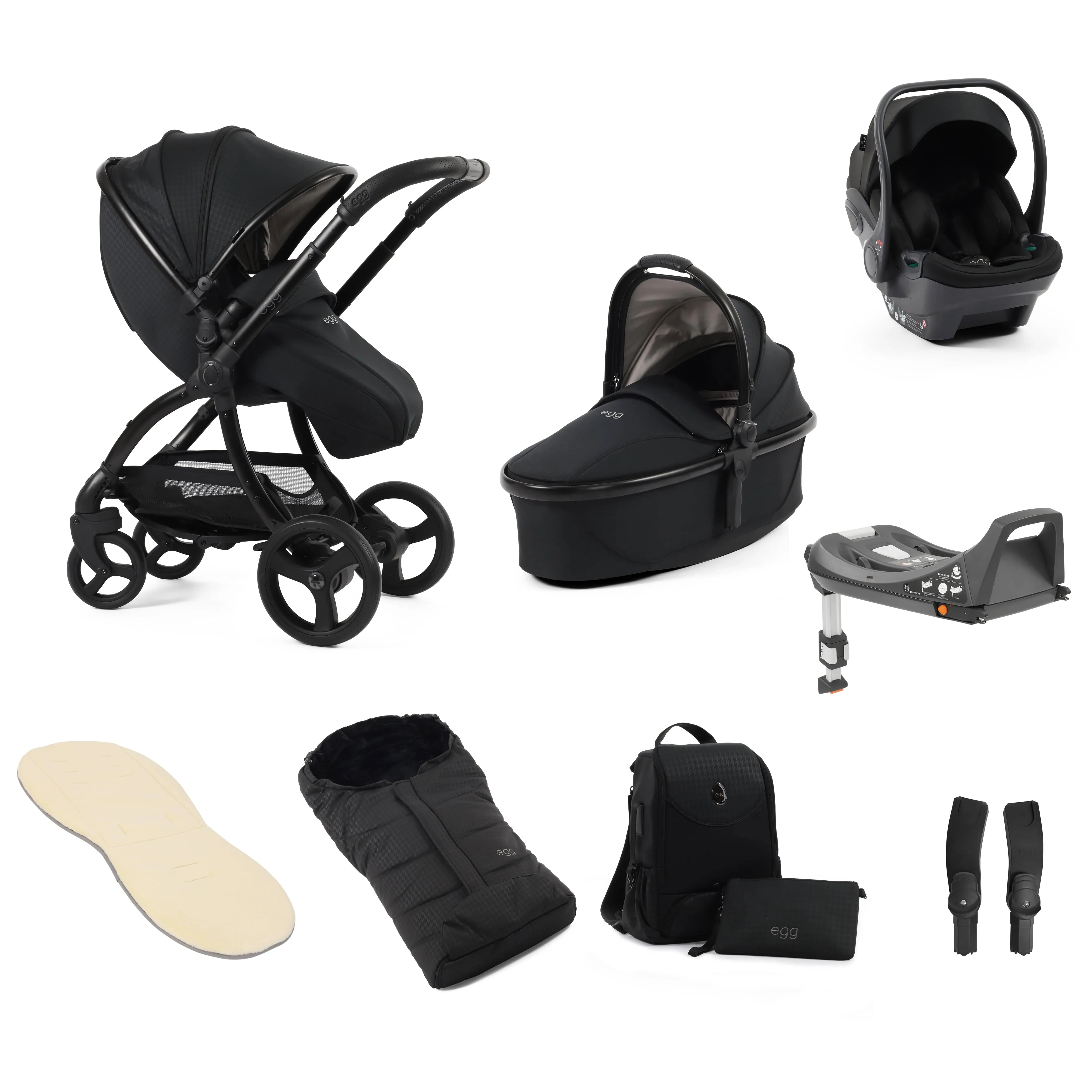 egg3 Luxury Travel System Bundle Special Edition Houndstooth Black