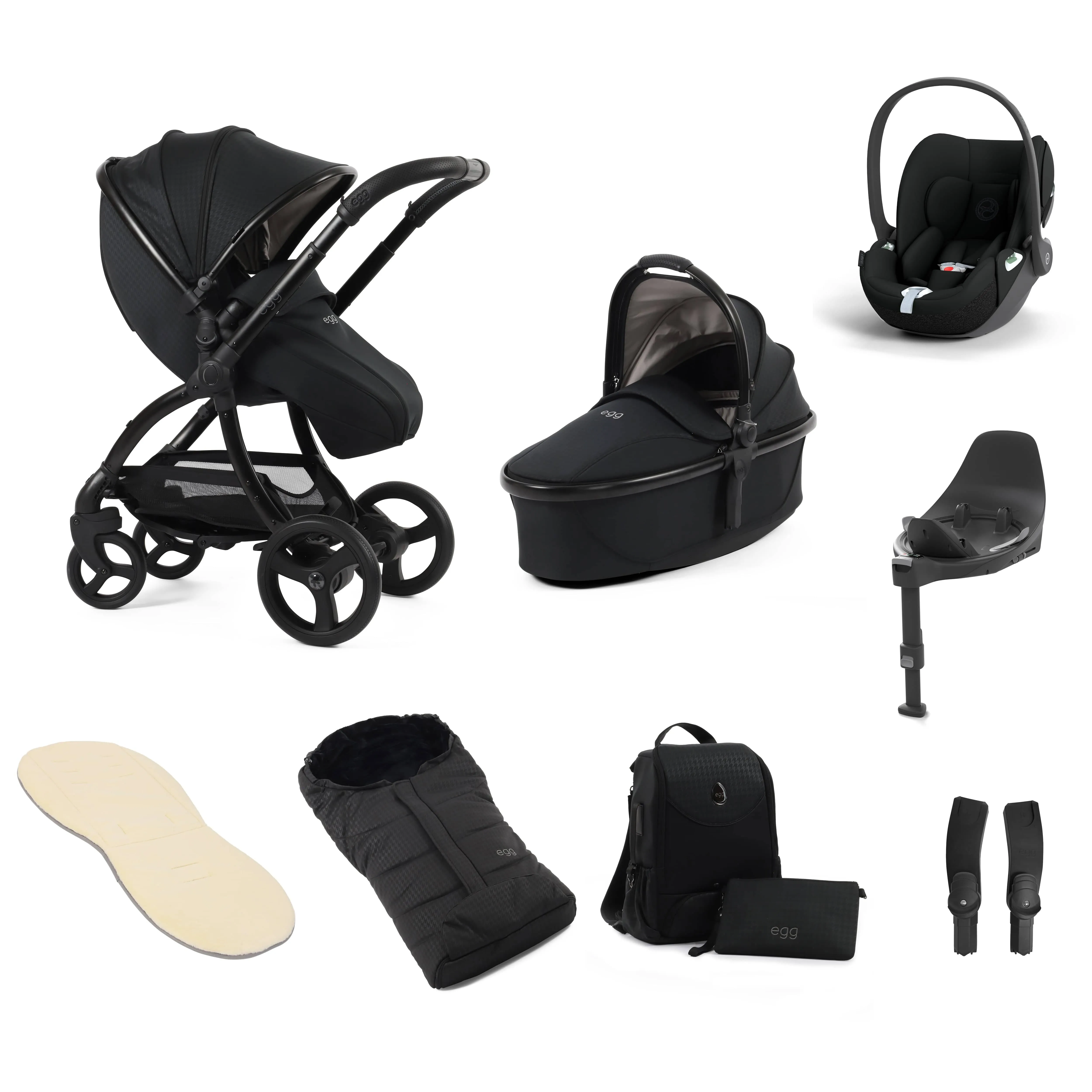 egg3 Luxury Travel System Bundle Special Edition Houndstooth Black