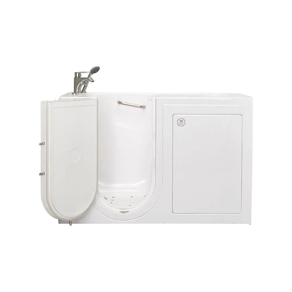Ella Lounger 27"x60" Acrylic Air and Hydro Massage and Heated Seat Walk-In Bathtub with Left Outward Swing Door, 2 Piece Fast Fill Faucet, 2" Dual Drain, Digital Controller