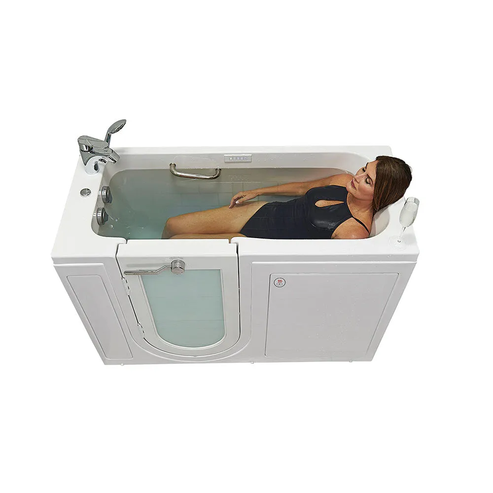 Ella Lounger 27"x60" Acrylic Air and Hydro Massage and Heated Seat Walk-In Bathtub with Left Outward Swing Door, 2 Piece Fast Fill Faucet, 2" Dual Drain, Digital Controller