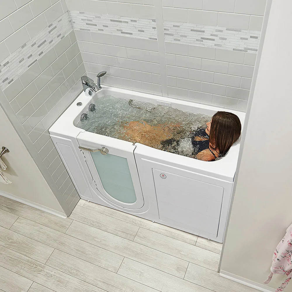 Ella Lounger 27"x60" Acrylic Air and Hydro Massage and Heated Seat Walk-In Bathtub with Left Outward Swing Door, 2 Piece Fast Fill Faucet, 2" Dual Drain, Digital Controller