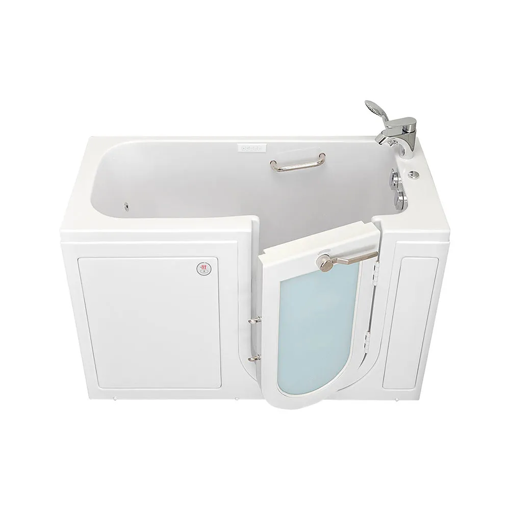 Ella Lounger 27"x60" Acrylic Air and Hydro Massage and Heated Seat Walk-In Bathtub with Right Outward Swing Door, 2 Piece Fast Fill Faucet, 2" Dual Drain, Digital Controller