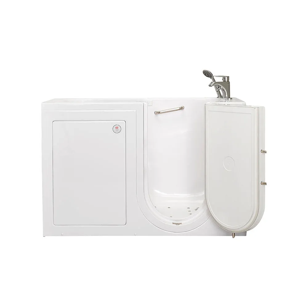 Ella Lounger 27"x60" Acrylic Air and Hydro Massage and Heated Seat Walk-In Bathtub with Right Outward Swing Door, 2 Piece Fast Fill Faucet, 2" Dual Drain, Digital Controller