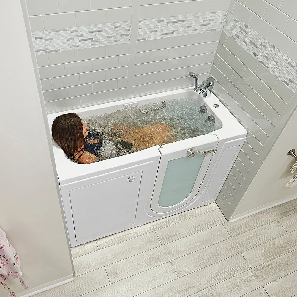 Ella Lounger 27"x60" Acrylic Air and Hydro Massage and Heated Seat Walk-In Bathtub with Right Outward Swing Door, 2 Piece Fast Fill Faucet, 2" Dual Drain, Digital Controller