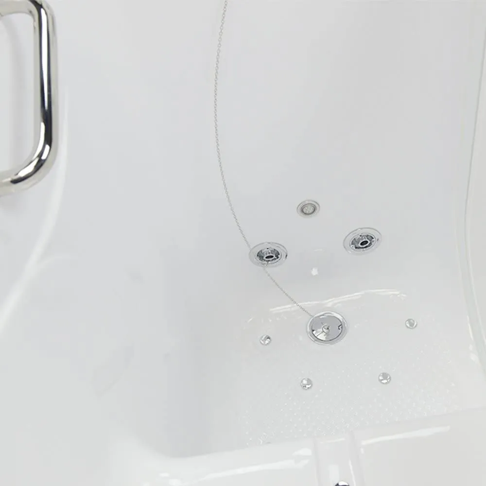 Ella's Bubbles OA3052D-R-D Capri Air and Hydro Massage Acrylic Walk-In Bathtub with Right Outward Swing Door, Digital Control, Thermostatic Faucet, Dual 2" Drains, 30"x52", White