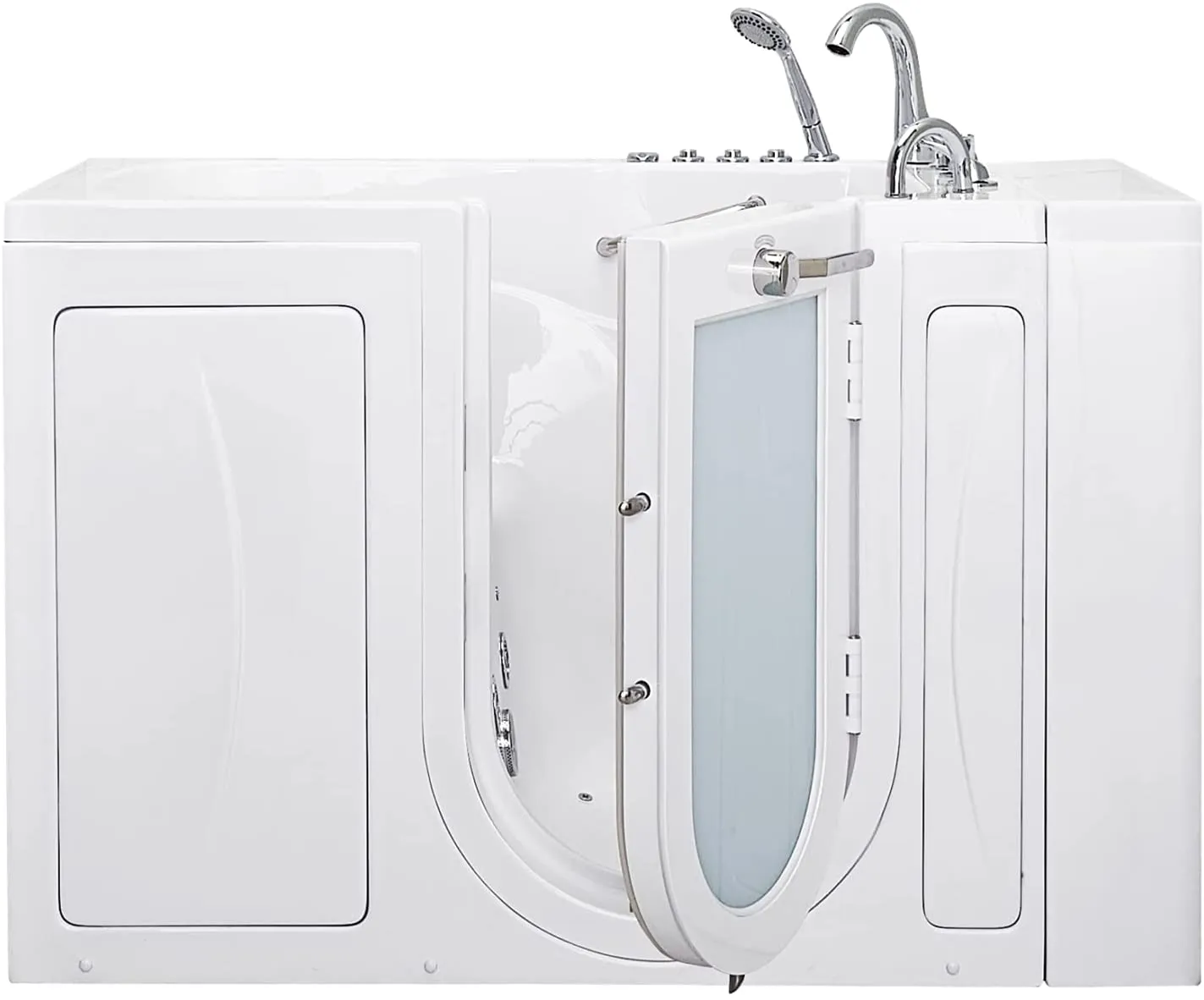 Ella's Bubbles OA3052D-R-D Capri Air and Hydro Massage Acrylic Walk-In Bathtub with Right Outward Swing Door, Digital Control, Thermostatic Faucet, Dual 2" Drains, 30"x52", White