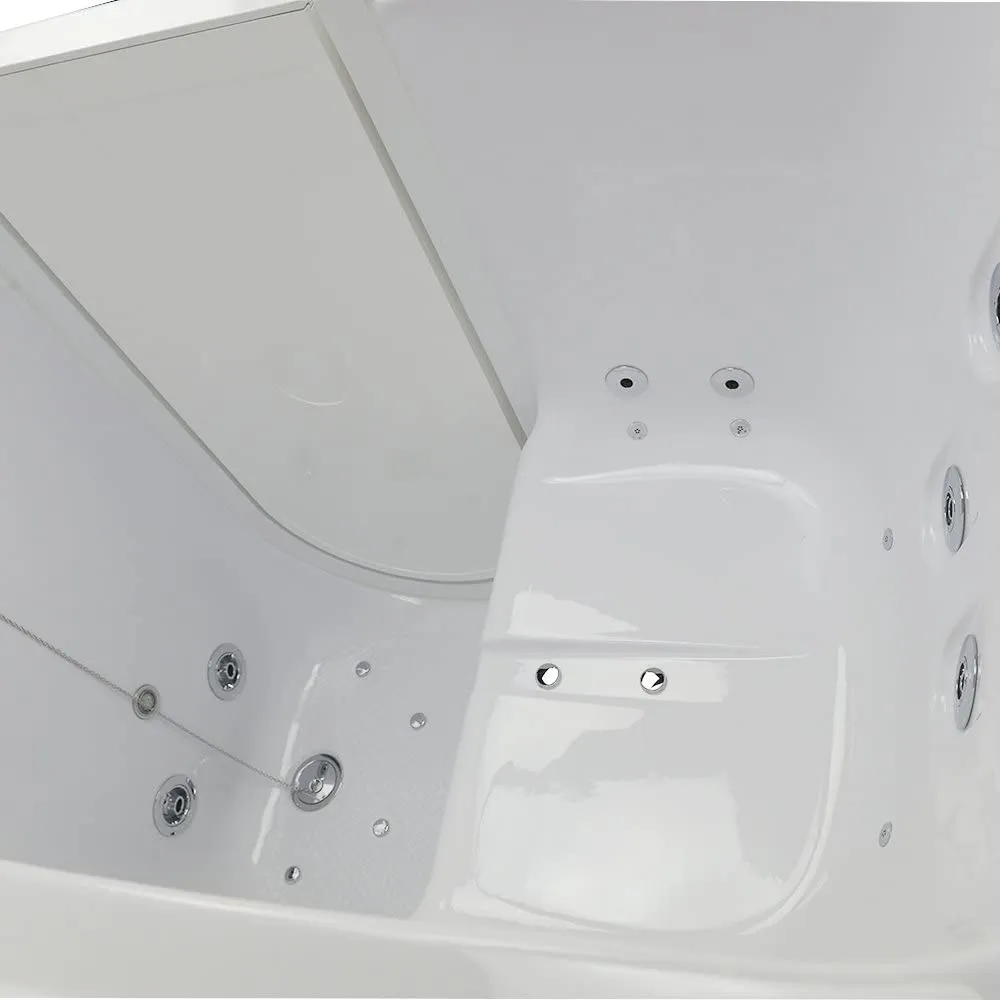 Ella's Bubbles OA3052D-R-D Capri Air and Hydro Massage Acrylic Walk-In Bathtub with Right Outward Swing Door, Digital Control, Thermostatic Faucet, Dual 2" Drains, 30"x52", White
