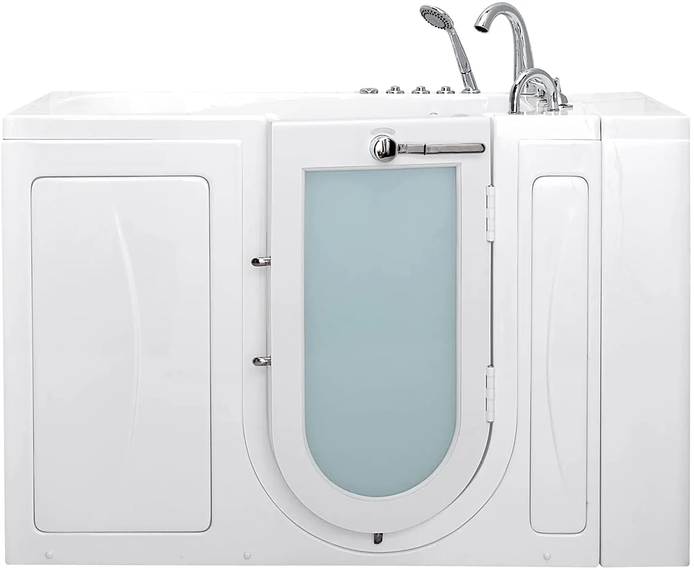 Ella's Bubbles OA3052D-R-D Capri Air and Hydro Massage Acrylic Walk-In Bathtub with Right Outward Swing Door, Digital Control, Thermostatic Faucet, Dual 2" Drains, 30"x52", White