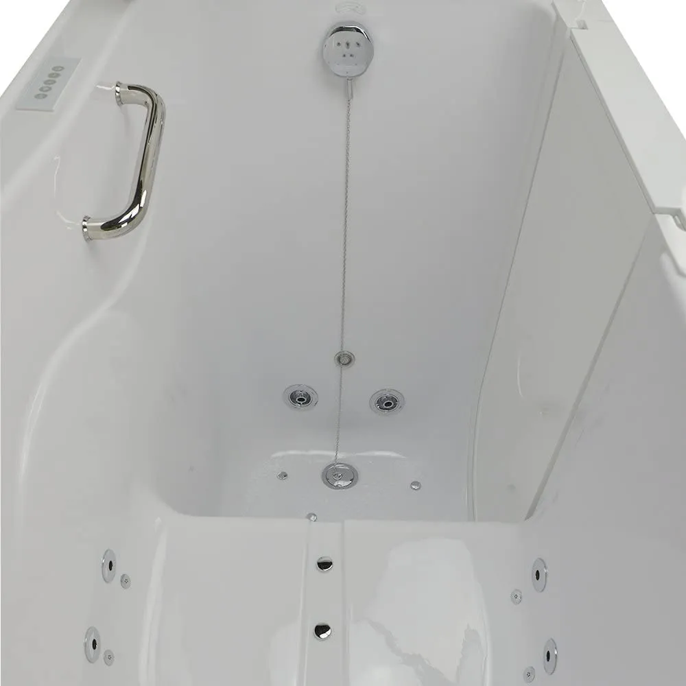Ella's Bubbles OA3052D-R-D Capri Air and Hydro Massage Acrylic Walk-In Bathtub with Right Outward Swing Door, Digital Control, Thermostatic Faucet, Dual 2" Drains, 30"x52", White