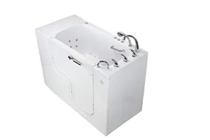 Ella's Bubbles OLA3252D-R-HB-D Transfer32 Air and Hydro Massage, Digital Control Walk-In Bathtub with Right Outward Swing Door, Ella 5pc. Fast-Fill Faucet, Dual 2" Drains, White