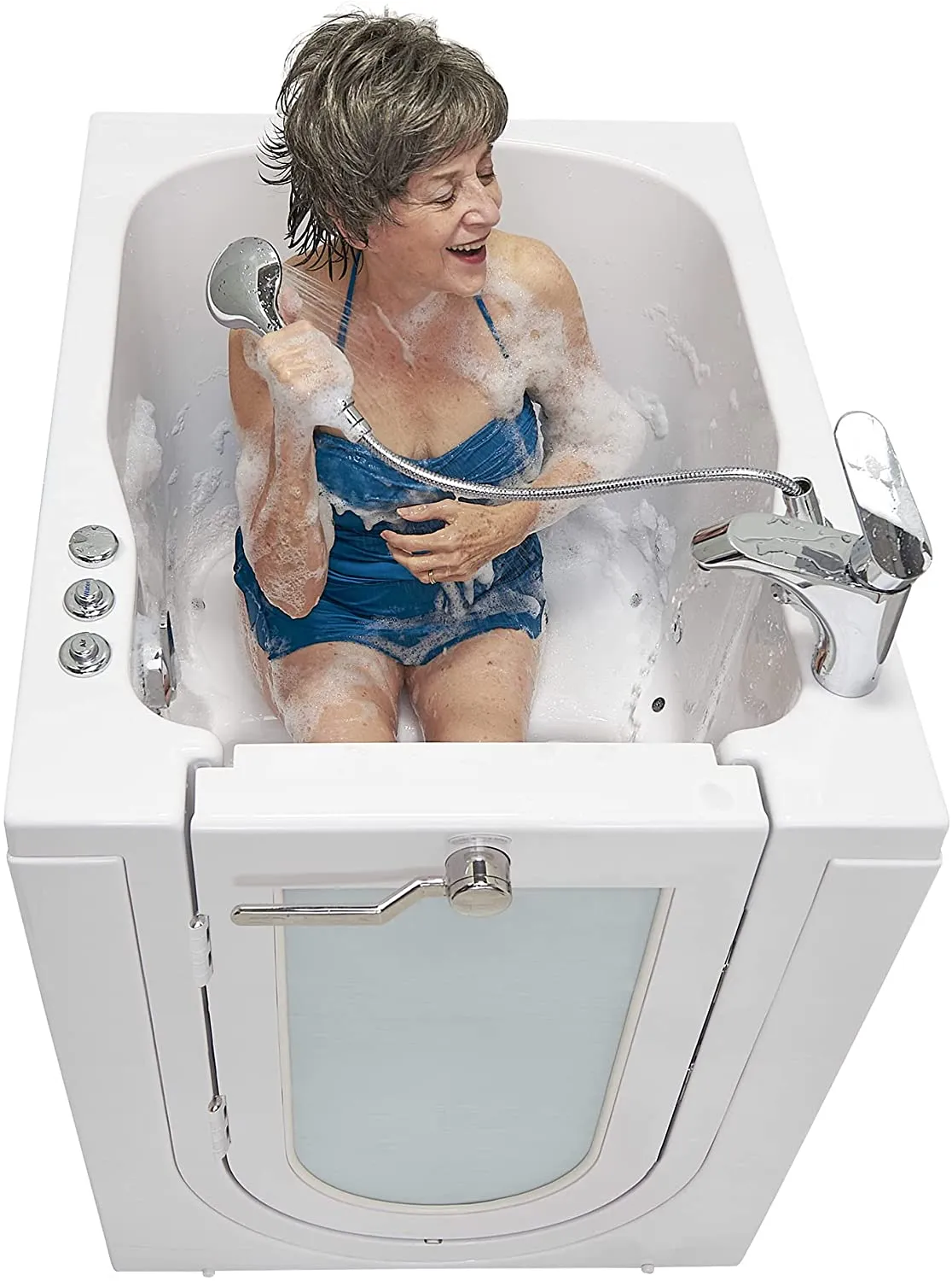 Ella's Front Entry 32" x 40" Acrylic Walk-In Bathtub, Left Hinge Door, Fast Fill Faucet, 2" Drain (Air   Hydro)