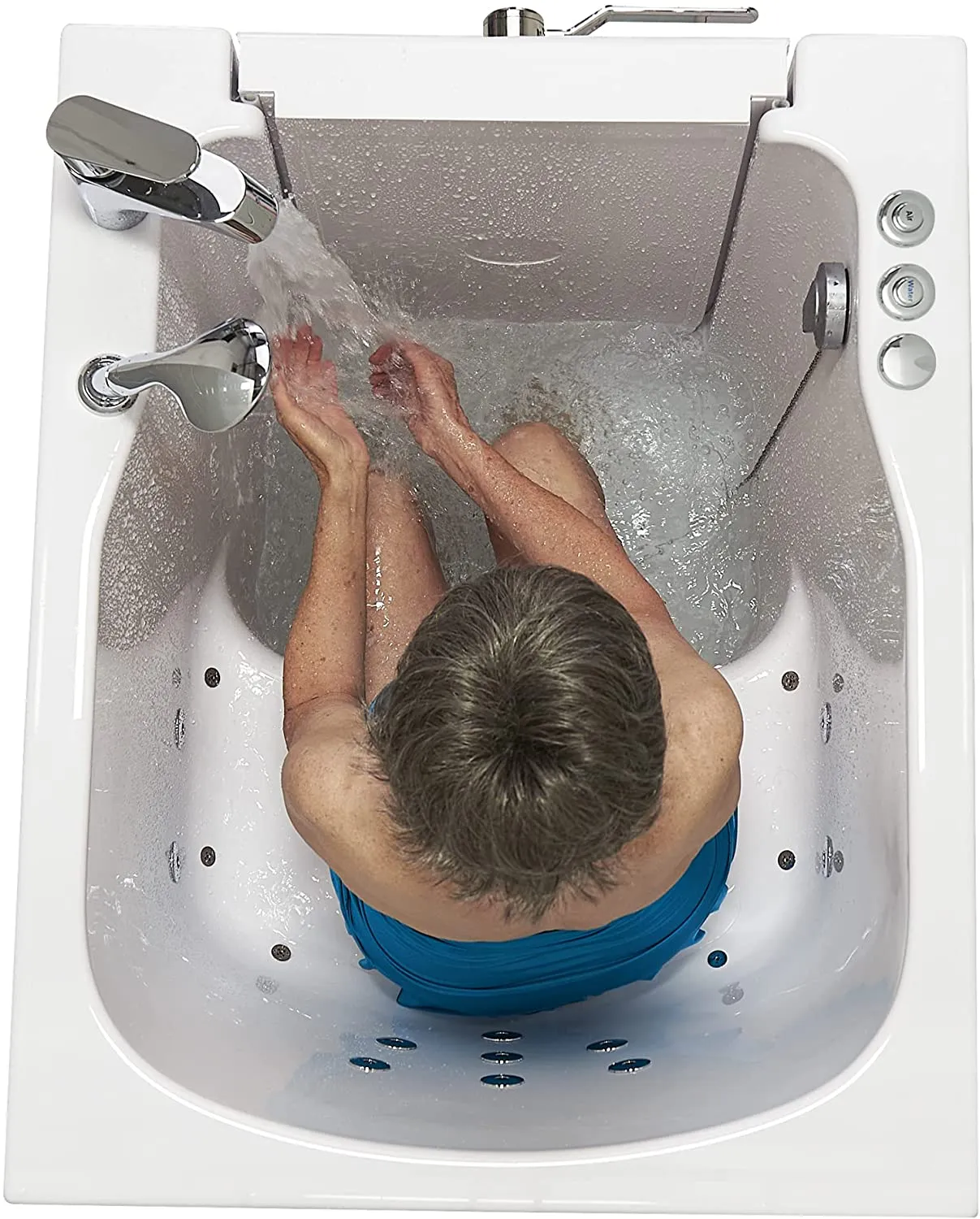 Ella's Front Entry 32" x 40" Acrylic Walk-In Bathtub, Left Hinge Door, Fast Fill Faucet, 2" Drain (Air   Hydro)