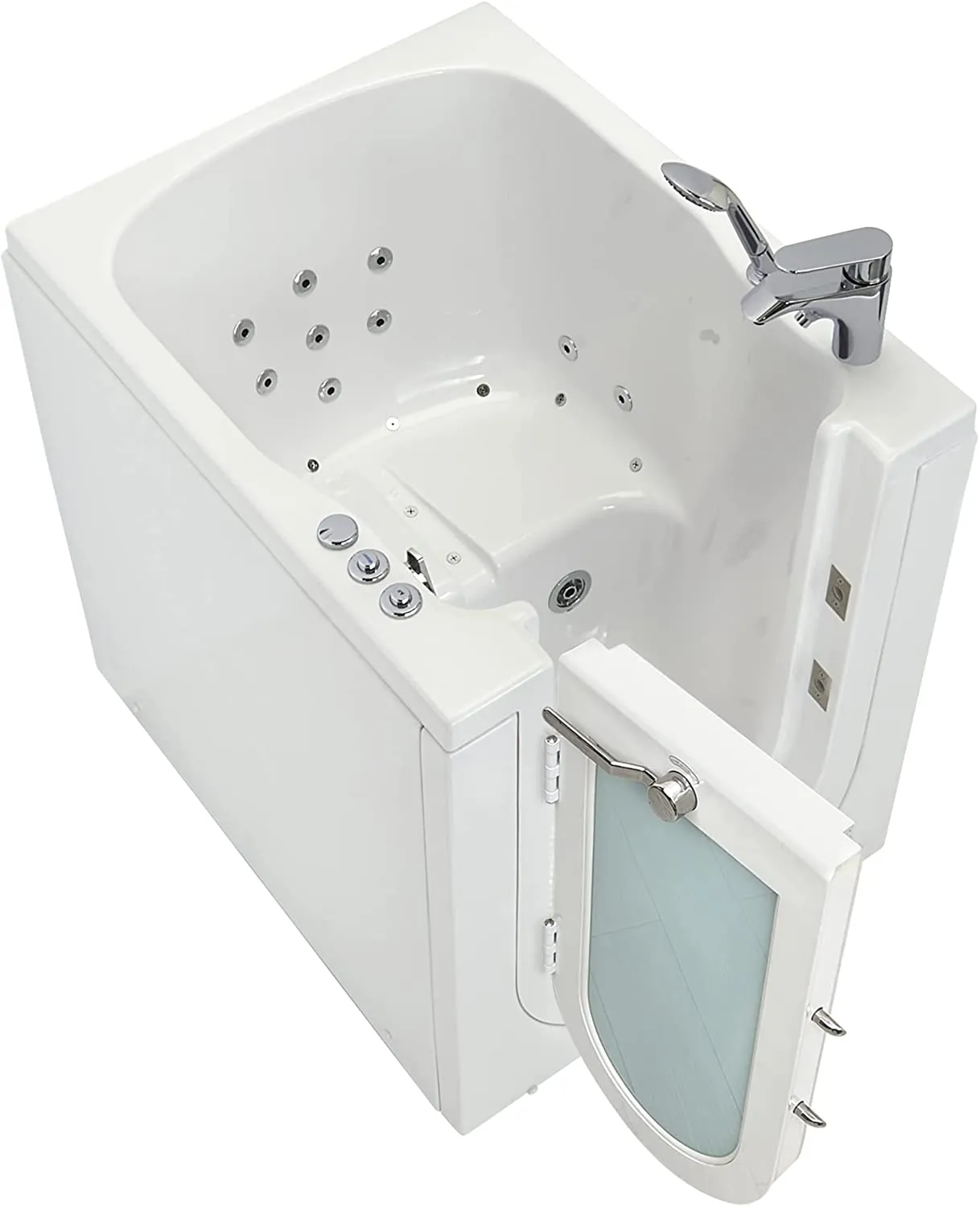 Ella's Front Entry 32" x 40" Acrylic Walk-In Bathtub, Left Hinge Door, Fast Fill Faucet, 2" Drain (Air   Hydro)