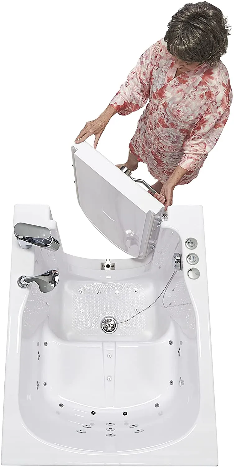 Ella's Front Entry 32" x 40" Acrylic Walk-In Bathtub, Left Hinge Door, Fast Fill Faucet, 2" Drain (Air   Hydro)