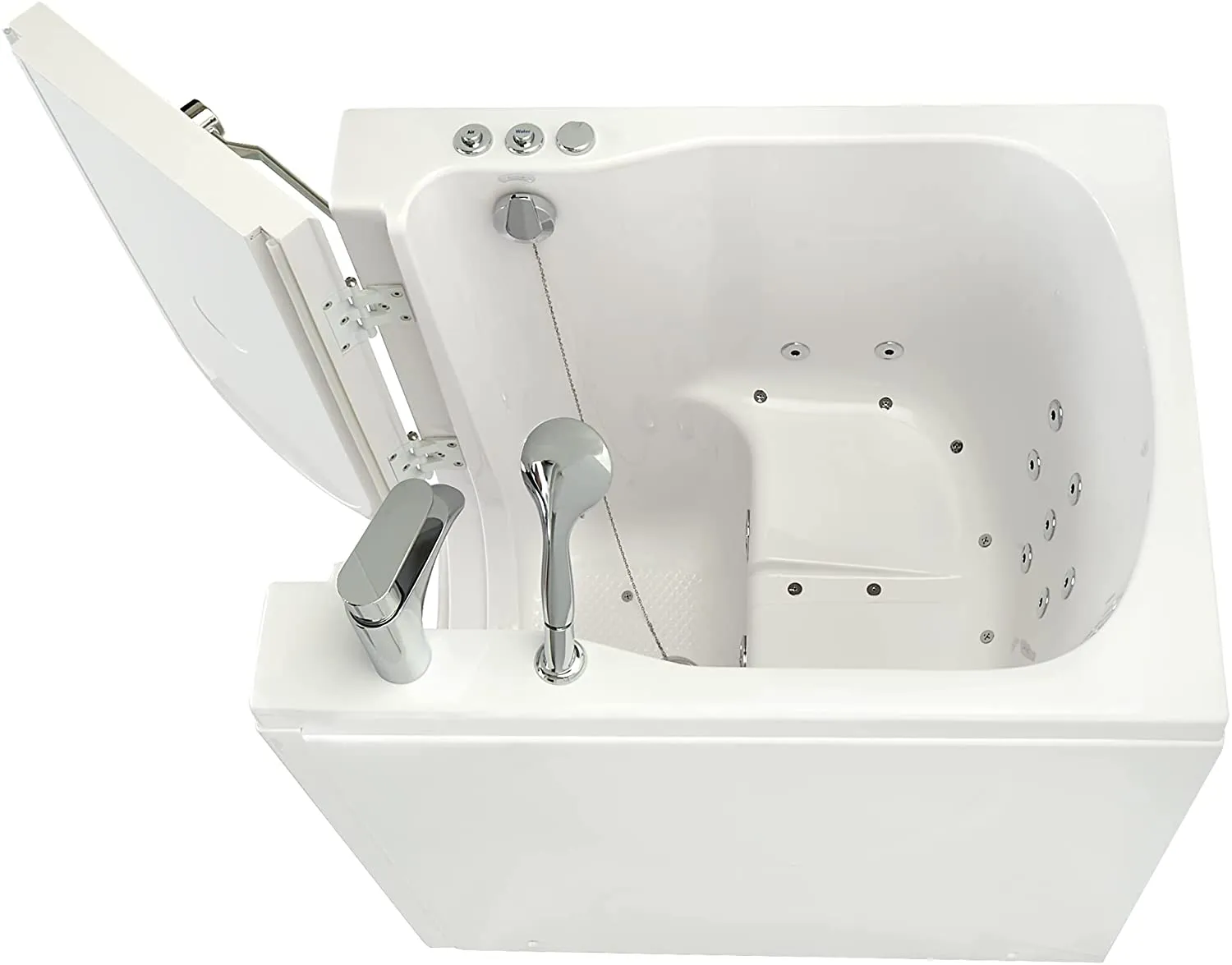 Ella's Front Entry 32" x 40" Acrylic Walk-In Bathtub, Left Hinge Door, Fast Fill Faucet, 2" Drain (Air   Hydro)