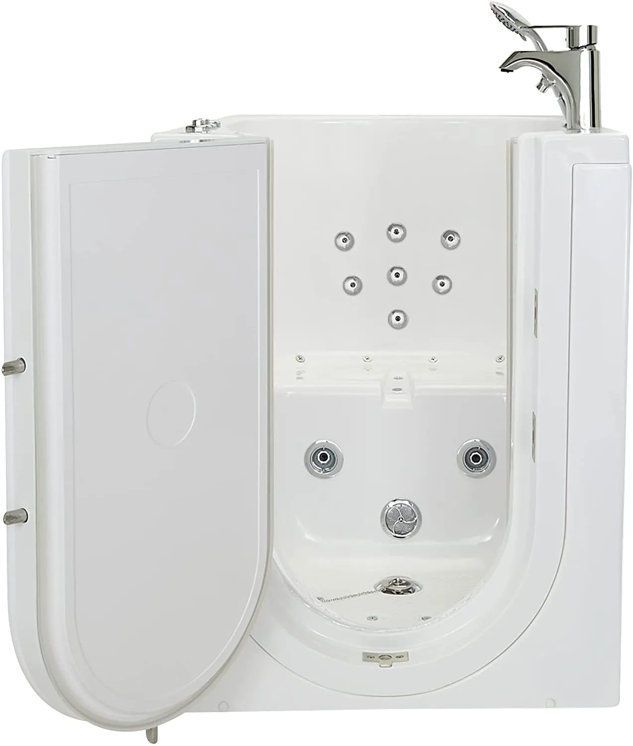 Ella's Front Entry 32" x 40" Acrylic Walk-In Bathtub, Left Hinge Door, Fast Fill Faucet, 2" Drain (Air   Hydro)
