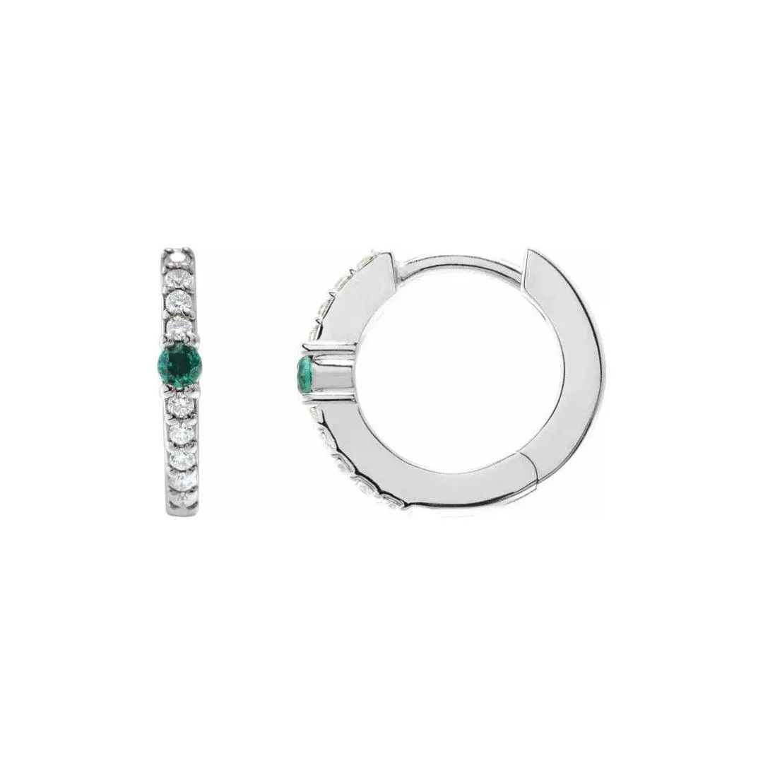 Emerald & Diamond Huggies