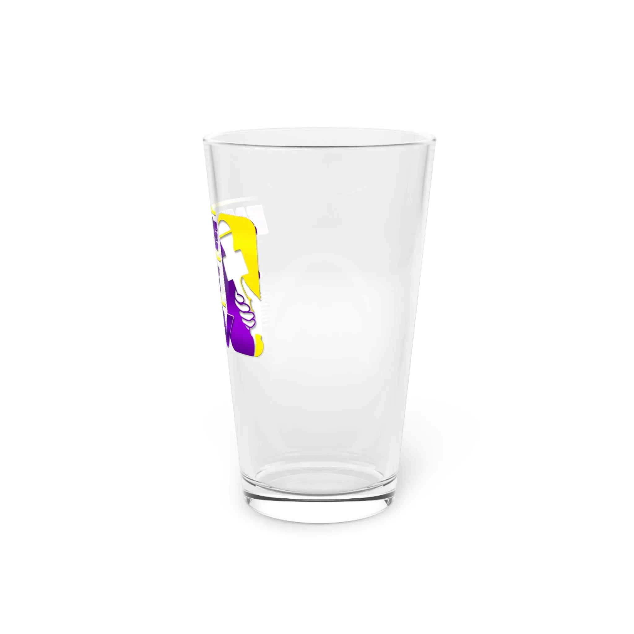 EmpireJeffTV Purple and Gold Logo Pint Glass, 16oz