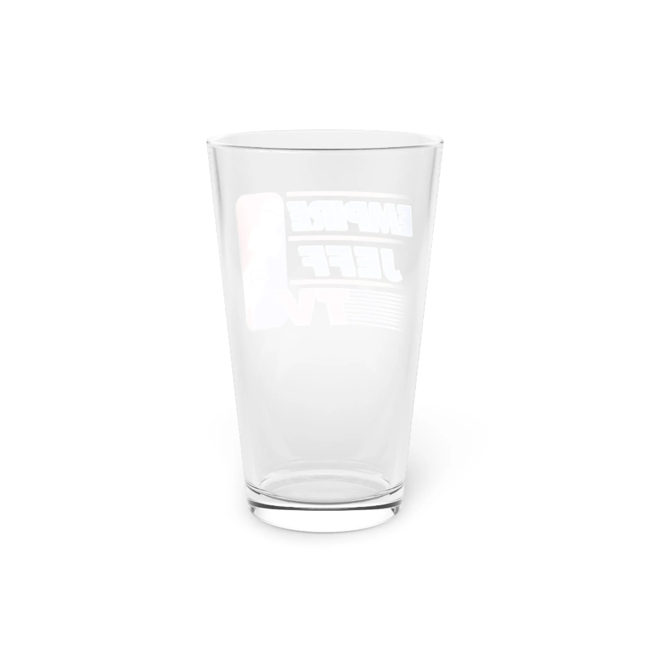 EmpireJeffTV Red and Blue Logo Pint Glass, 16oz