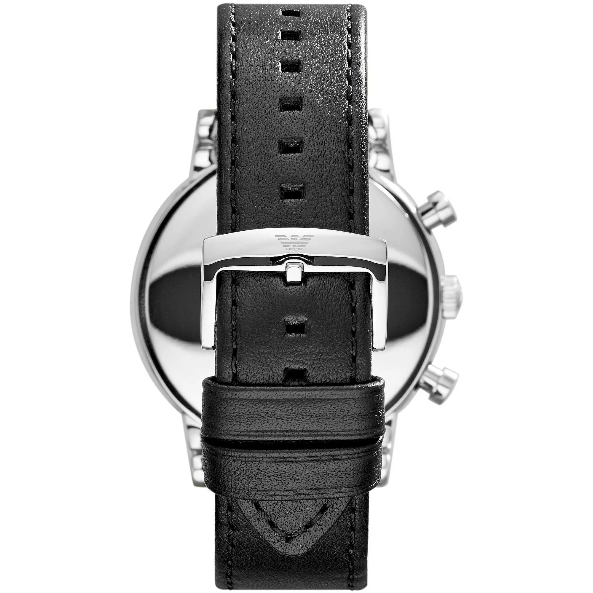 Emporio Armani Men's watch luigi black chronograph leather steel ar1828