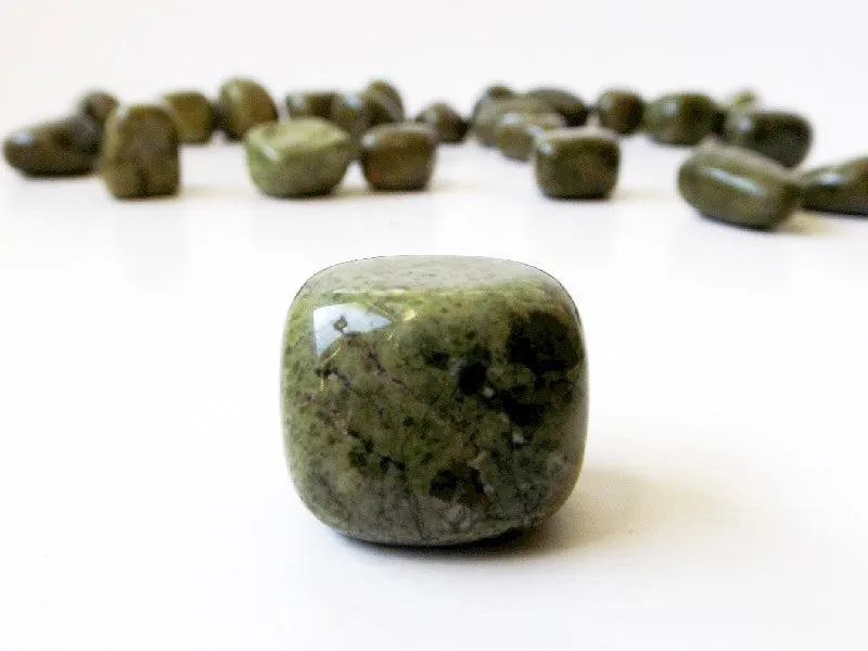 Epidote in Quartz tumbles | 2pcs