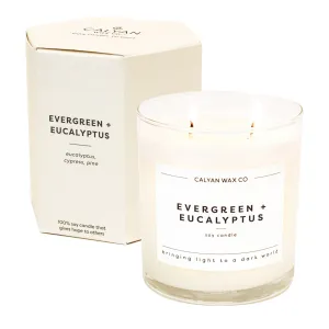 Evergreen   Eucalyptus Glass Tumbler Soy Candle