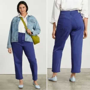 Everlane Achroma Deep Lapis Organic Cotton Way-High Ankle Jean | 32 Reg