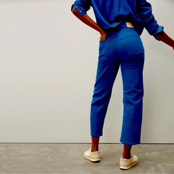 Everlane Achroma Deep Lapis Organic Cotton Way-High Ankle Jean | 32 Reg
