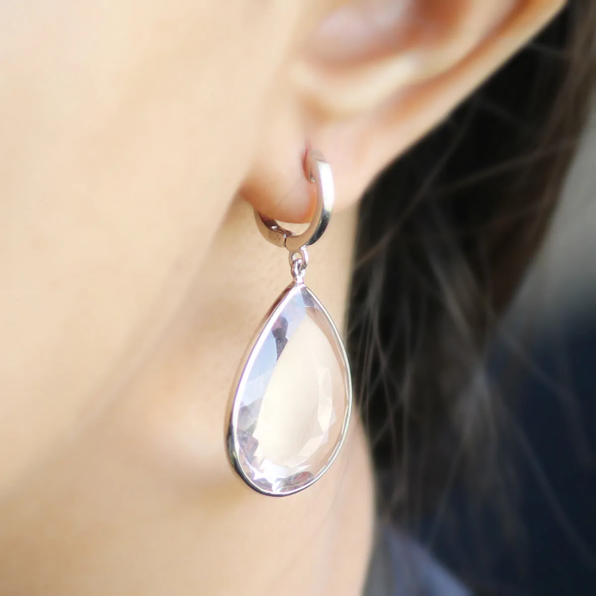 Extremely Light Amethyst Pear Shape Earrings
