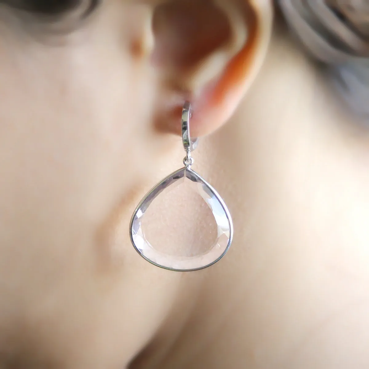 Extremely Light Amethyst Pear Shape Earrings