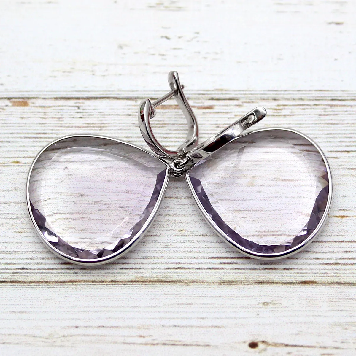 Extremely Light Amethyst Pear Shape Earrings