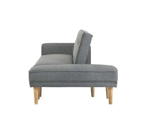 Fabric Sofa Bed with Ottoman - Light Grey