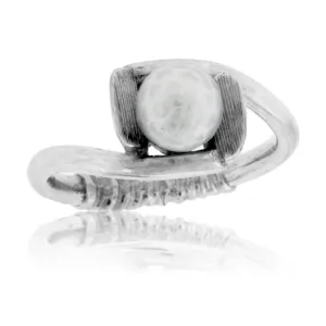 Faceted Pearl Double Putter Golf Ring