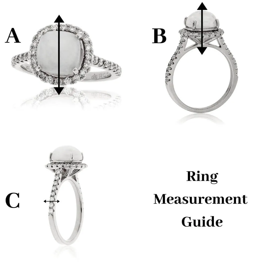 Faceted Pearl Double Putter Golf Ring