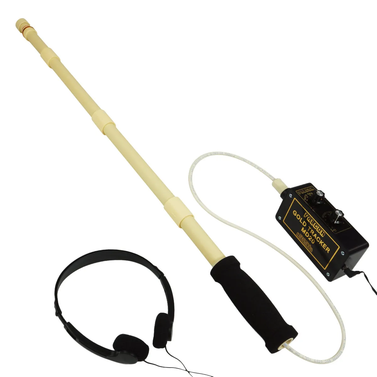 Falcon Gold Tracker MD20 Metal Detector 300kHz Probe w/ Handle & Headphones