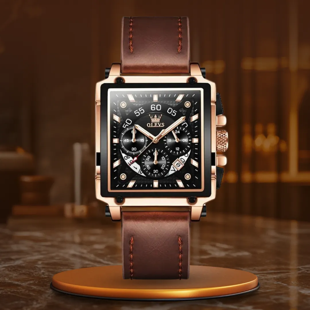 Fashion Square Dial Chronograph Watch