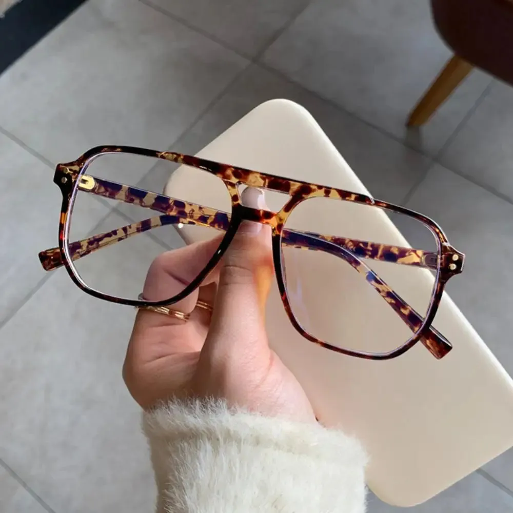 Fashion Square Double Bridges Eyeglasses Frame