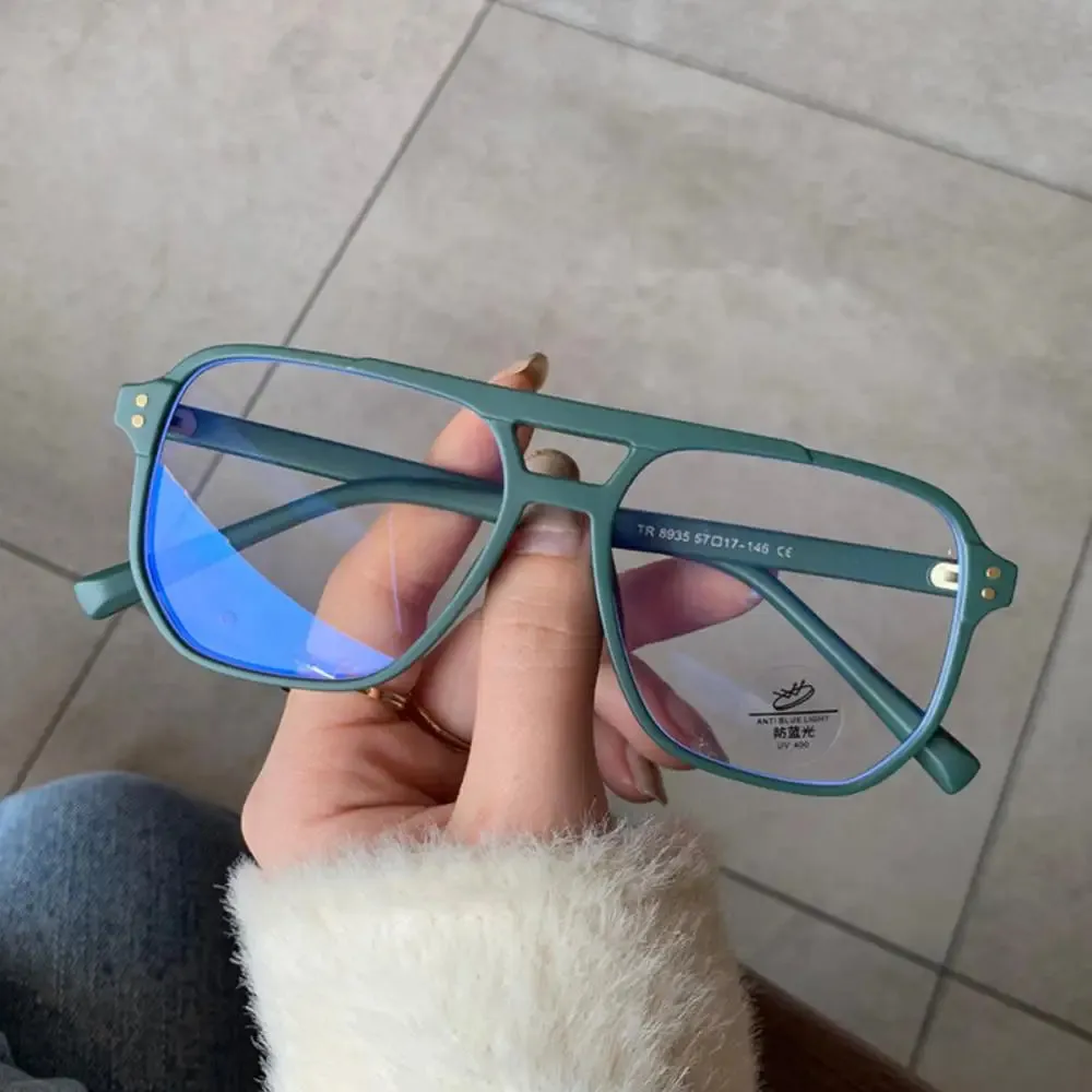 Fashion Square Double Bridges Eyeglasses Frame
