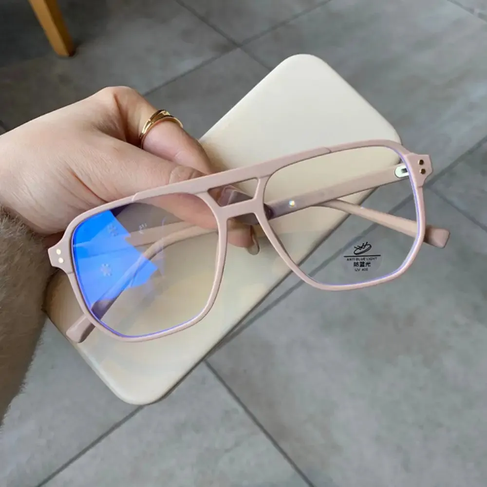 Fashion Square Double Bridges Eyeglasses Frame